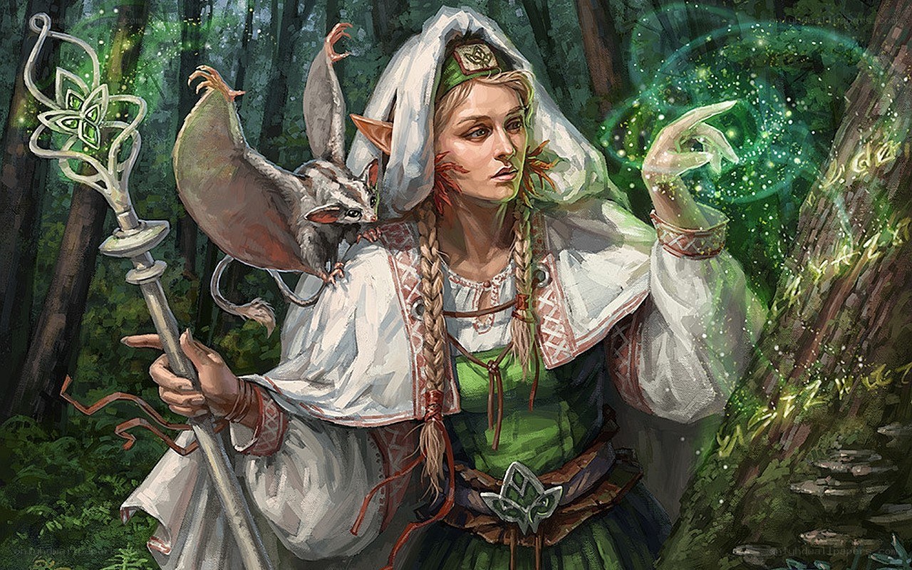 elf mage in forest