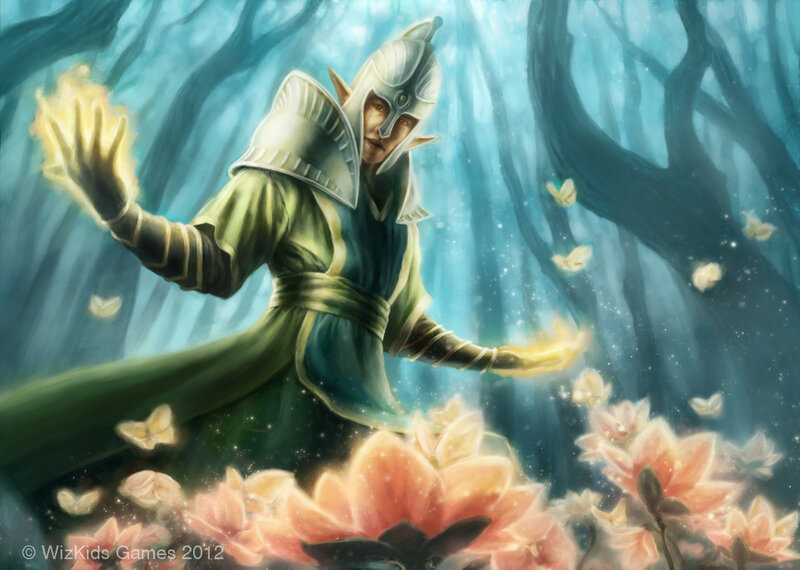 Elf Mage in Forest — Green, Serene