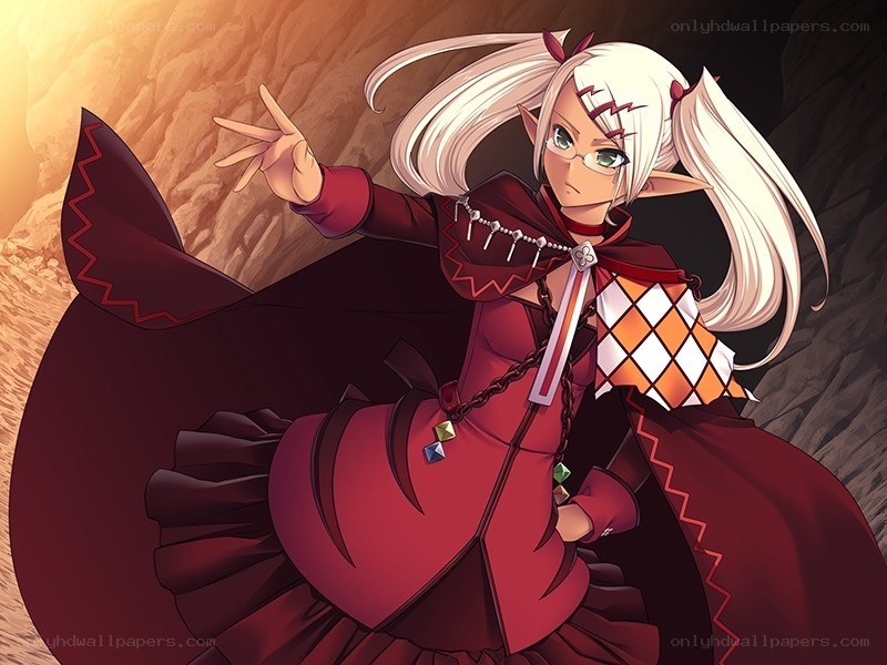 elf mage in red dress