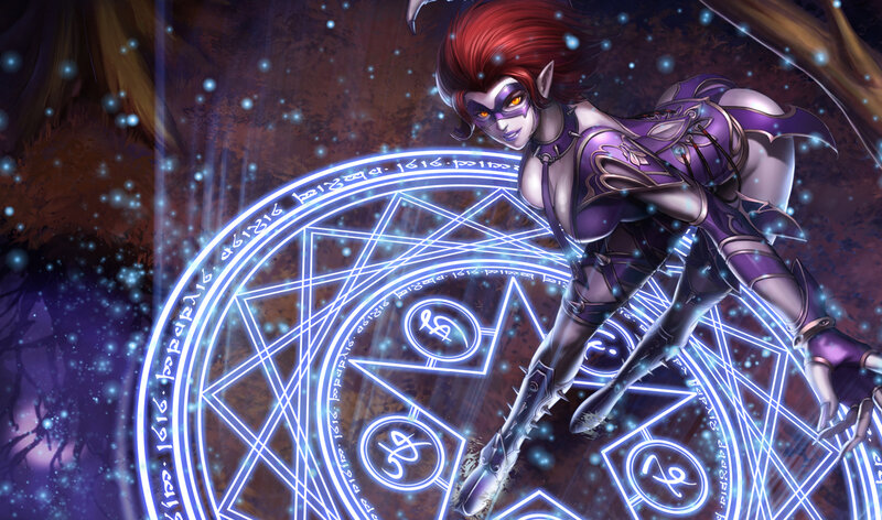 elf mage on a magic circle