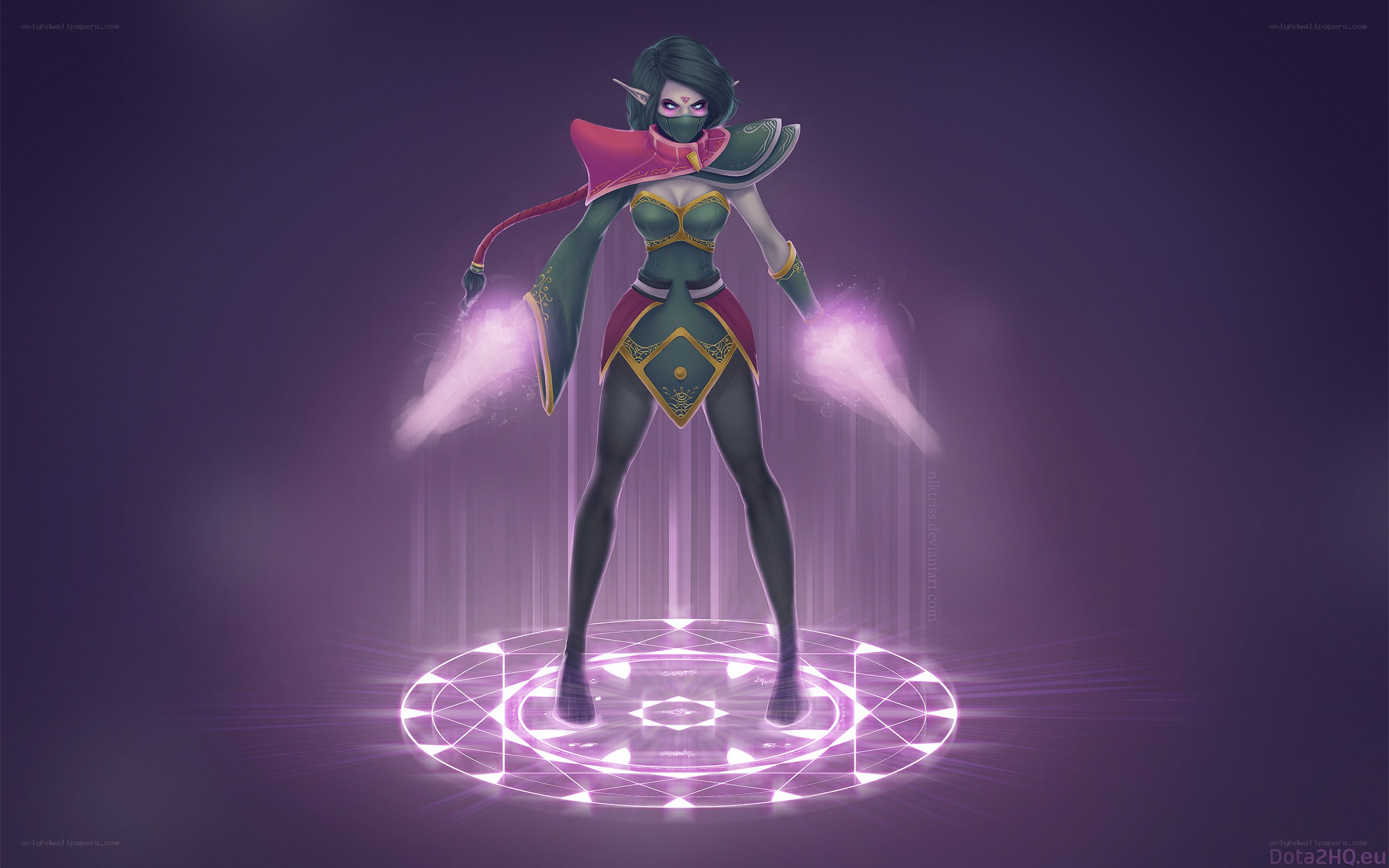 elf mage on a magic circle