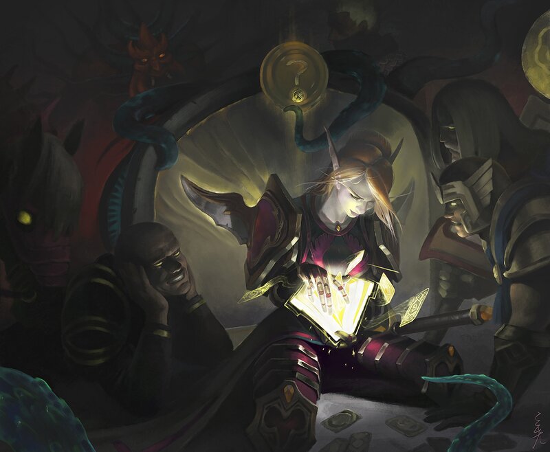 Elf Mage Reading Book