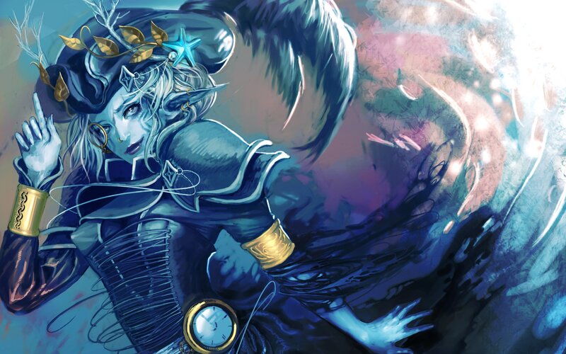 elf mage with clock and star