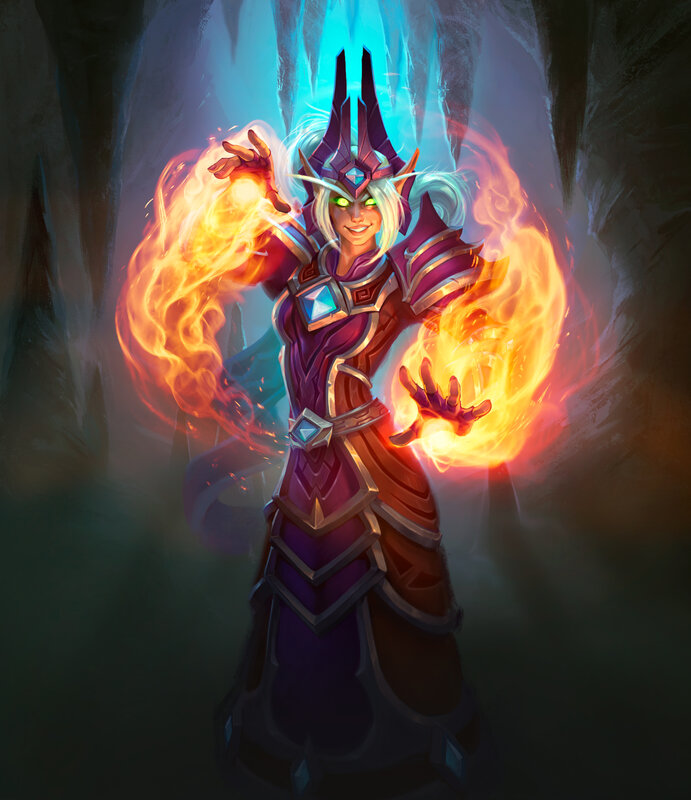 Elf Mage with Fire