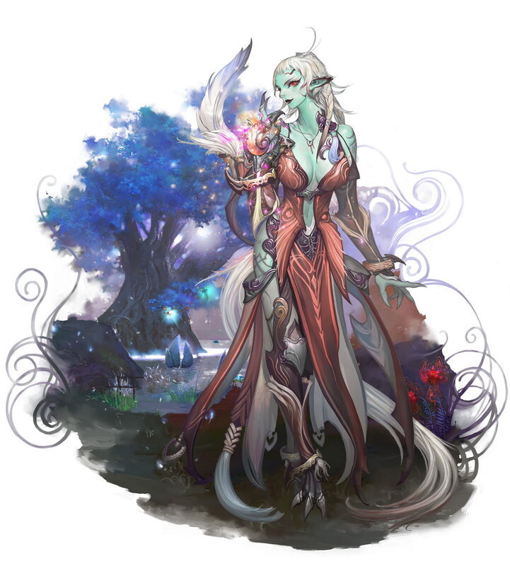 elf mage with glowing staff