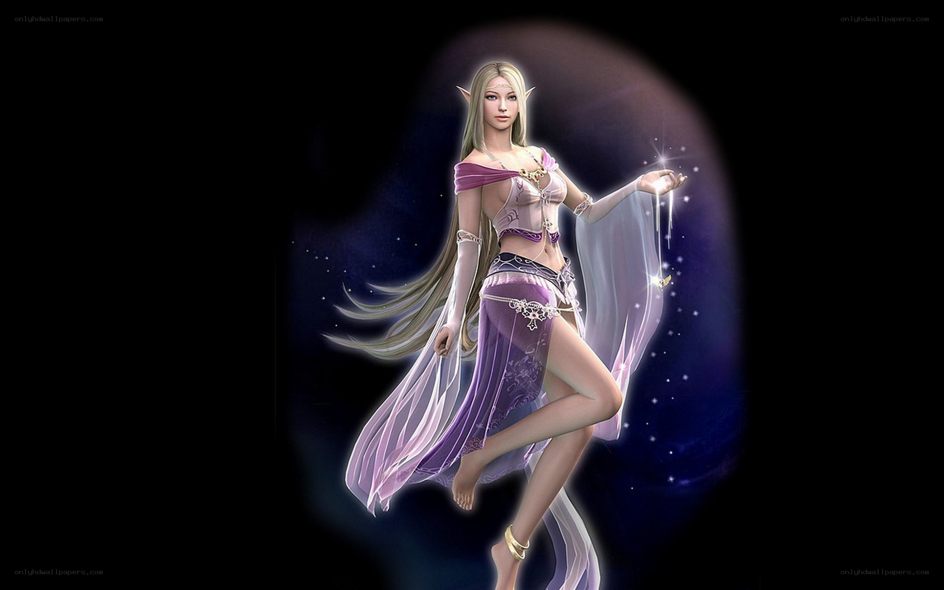 elf mage with glowing staff