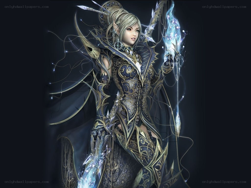 elf mage with glowing staff