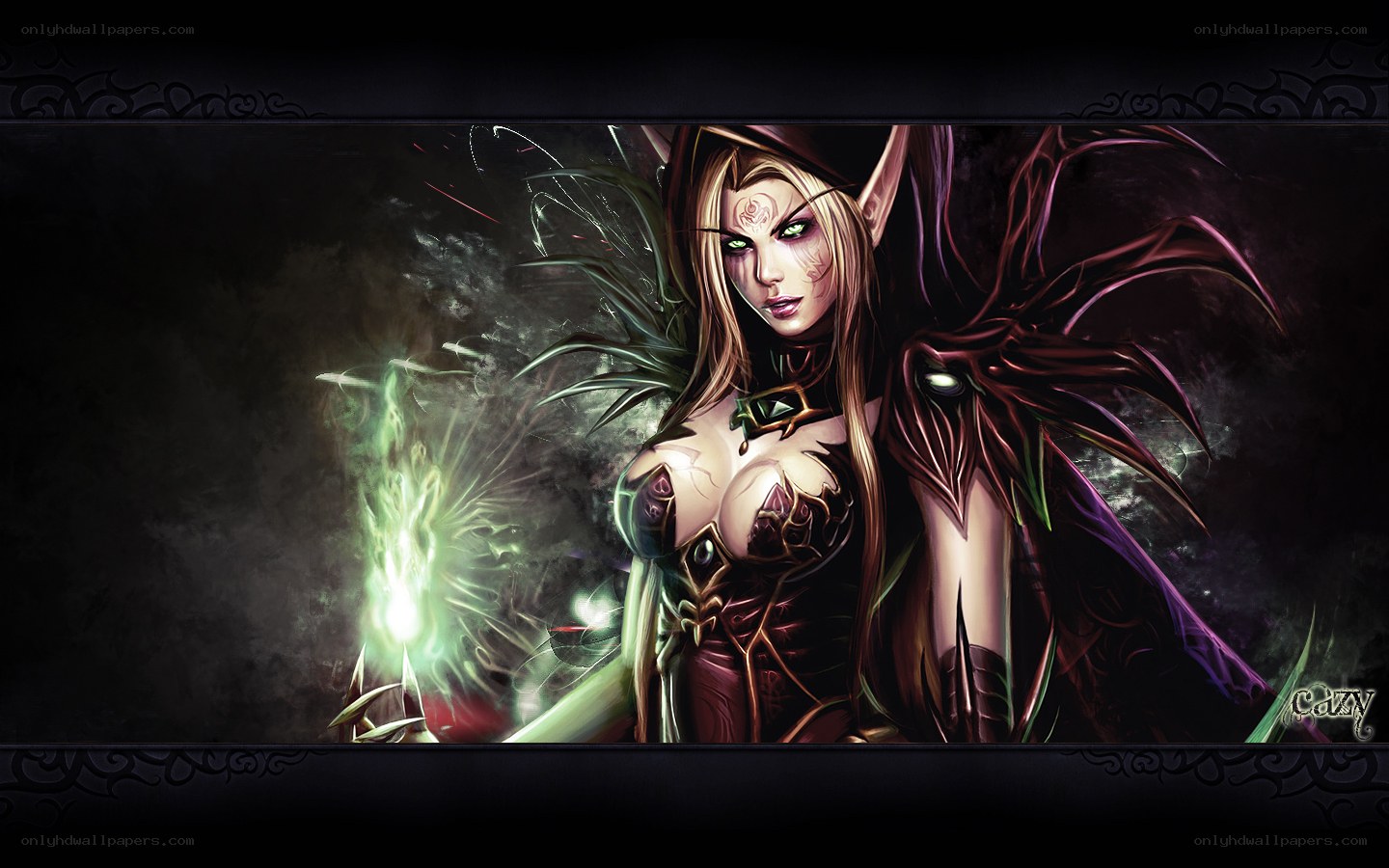 elf mage with green spell