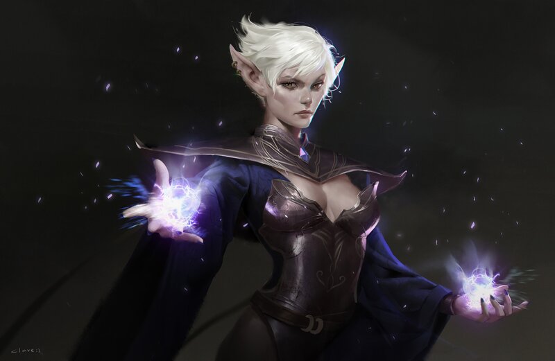 Elf Mage with Magic