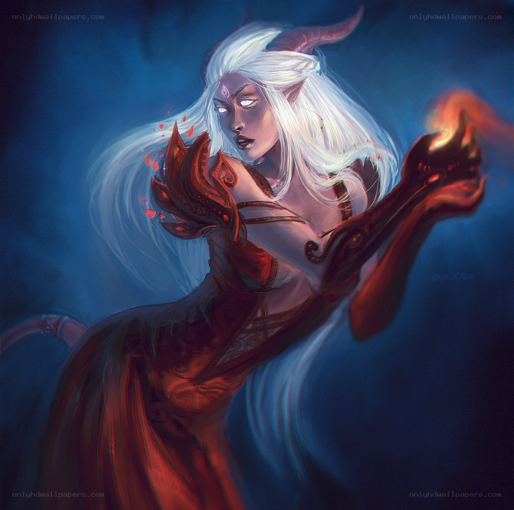 elf mage with red armor