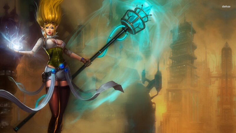 Elf Mage with Staff — Blue, Dramatic, Digital Art, Magic, City