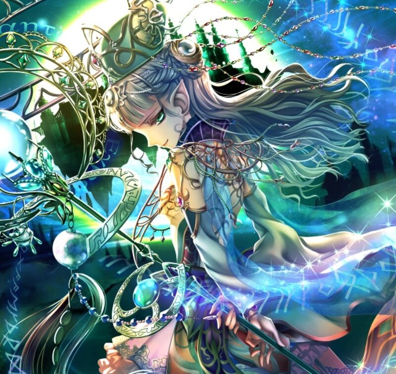 Elf Mage with Staff — Blue, Magical