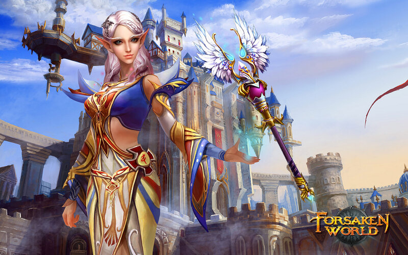 Elf Mage with Staff — Blue