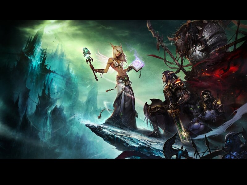 Elf Mage with Staff — Green, Dramatic, Night