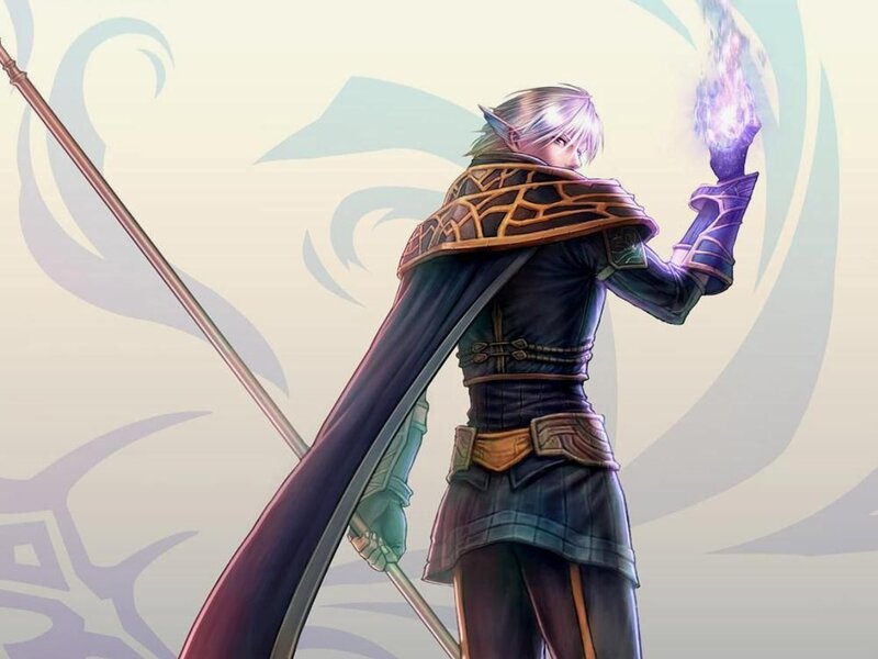 Elf Mage with Staff — Purple