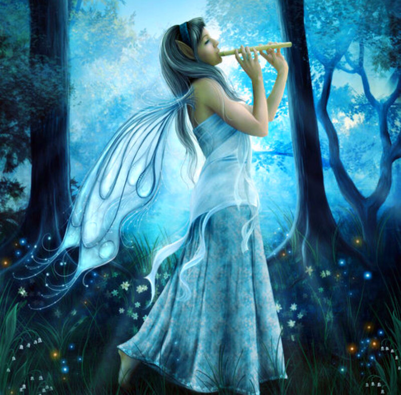elf maiden playing flute