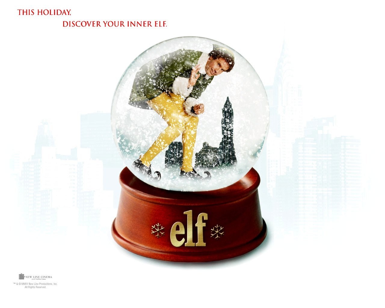 Elf movie snow globe