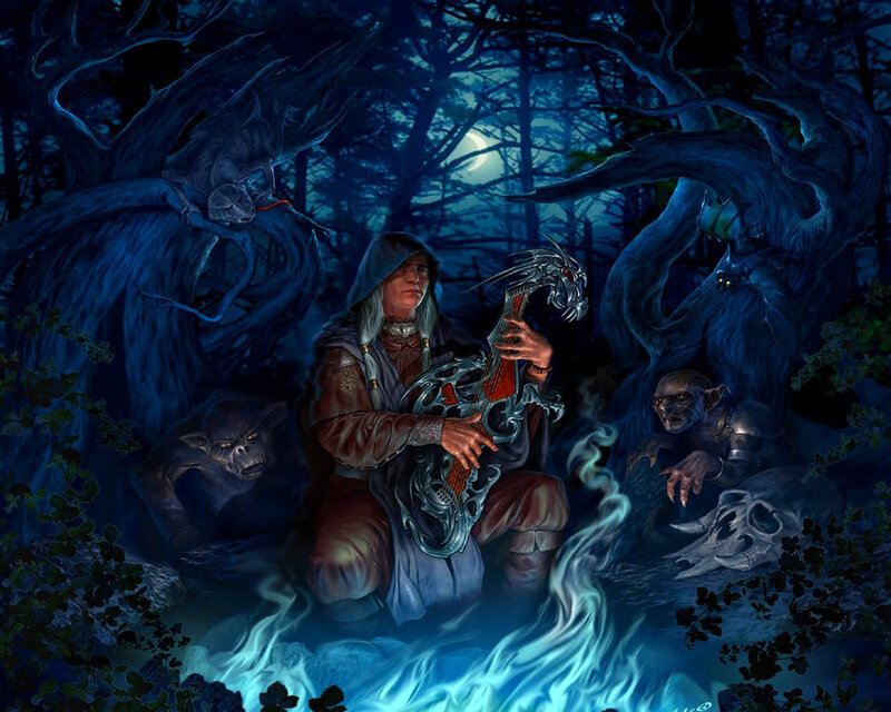 Elf Musician in Forest