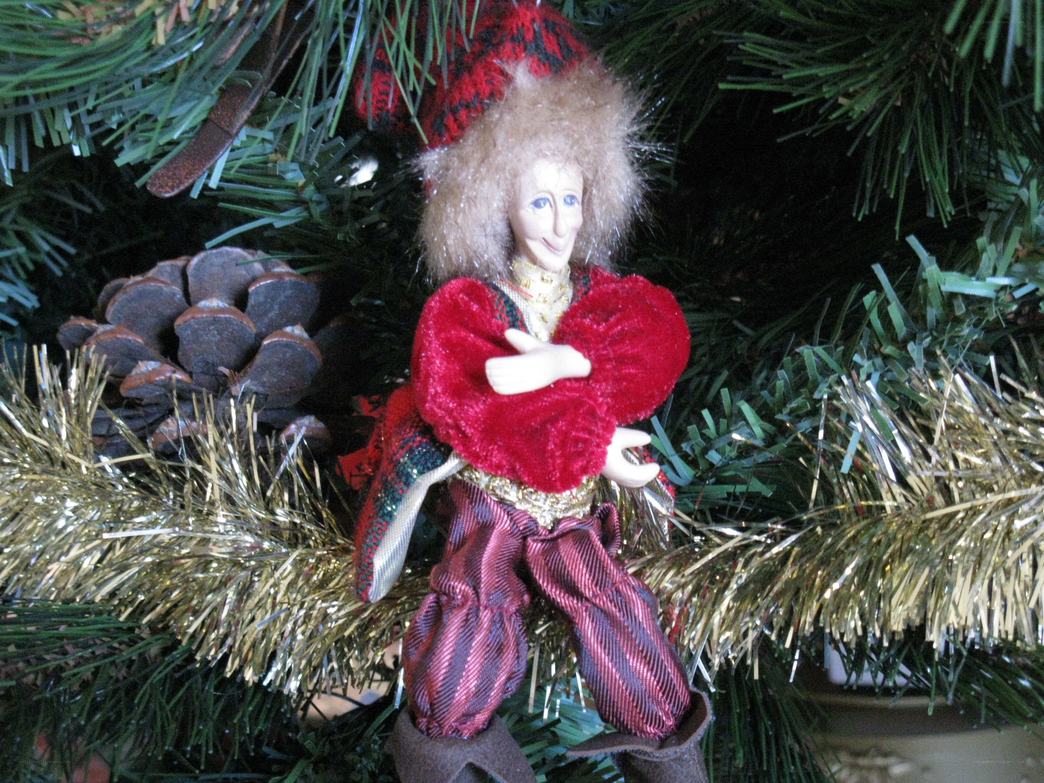 elf ornament on tree