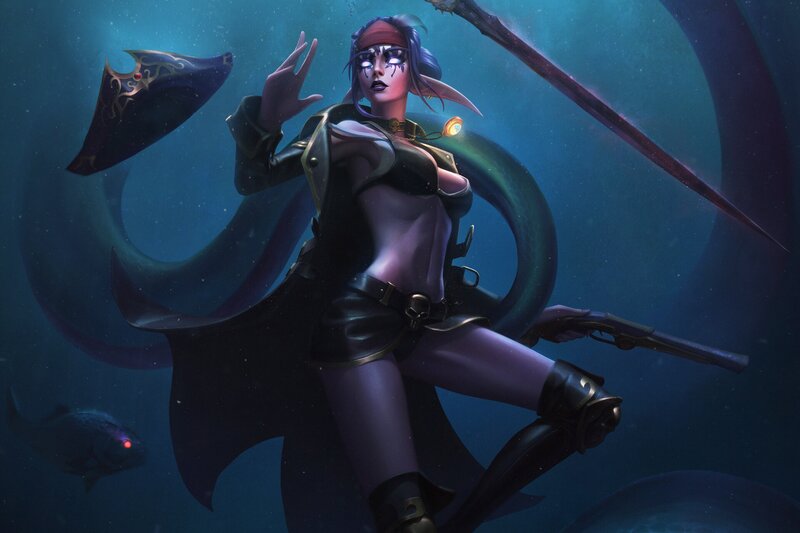 Elf Pirate Woman Underwater