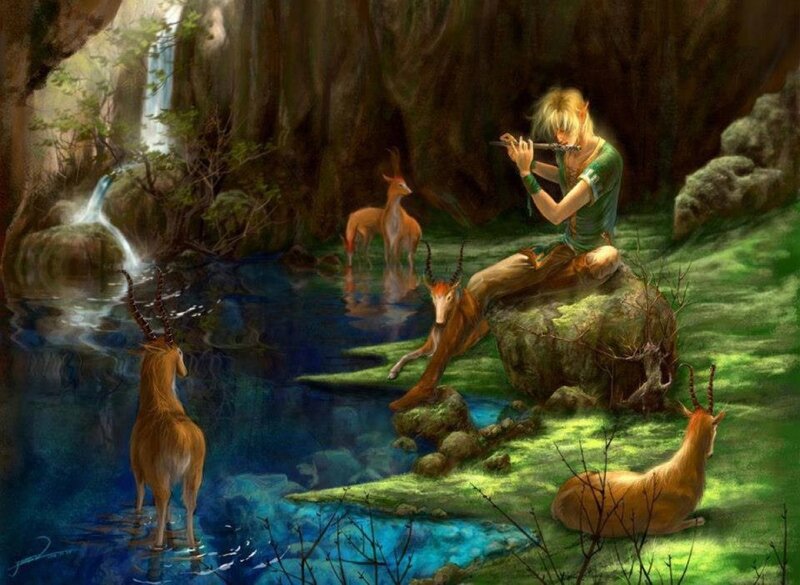 Elf Playing Flute