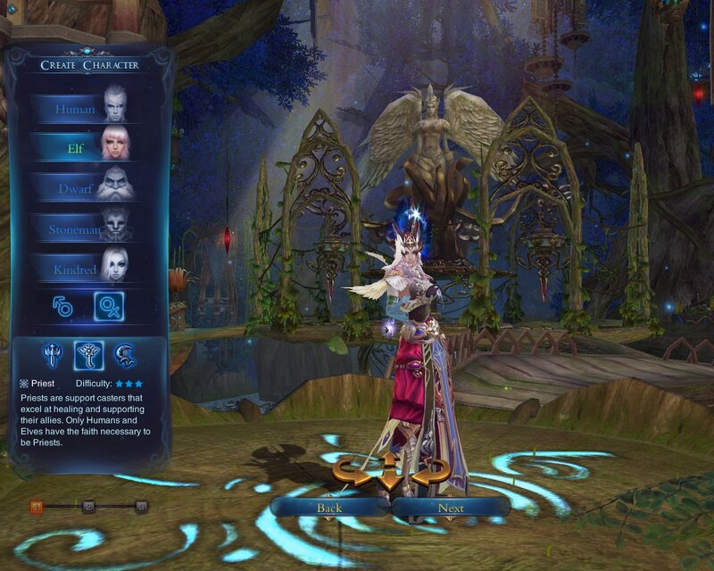 Elf Priest Character — Blue