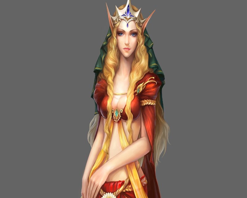 Elf Queen in Red Dress — Regal