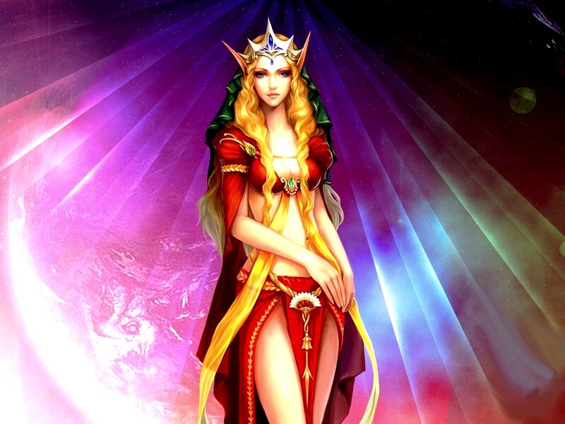 Elf Queen in Red Dress