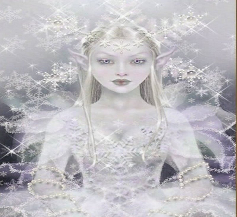 elf queen in snowflakes