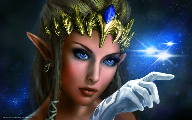 elf queen with blue gem
