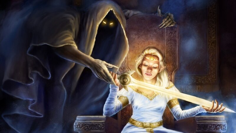 elf queen with sword