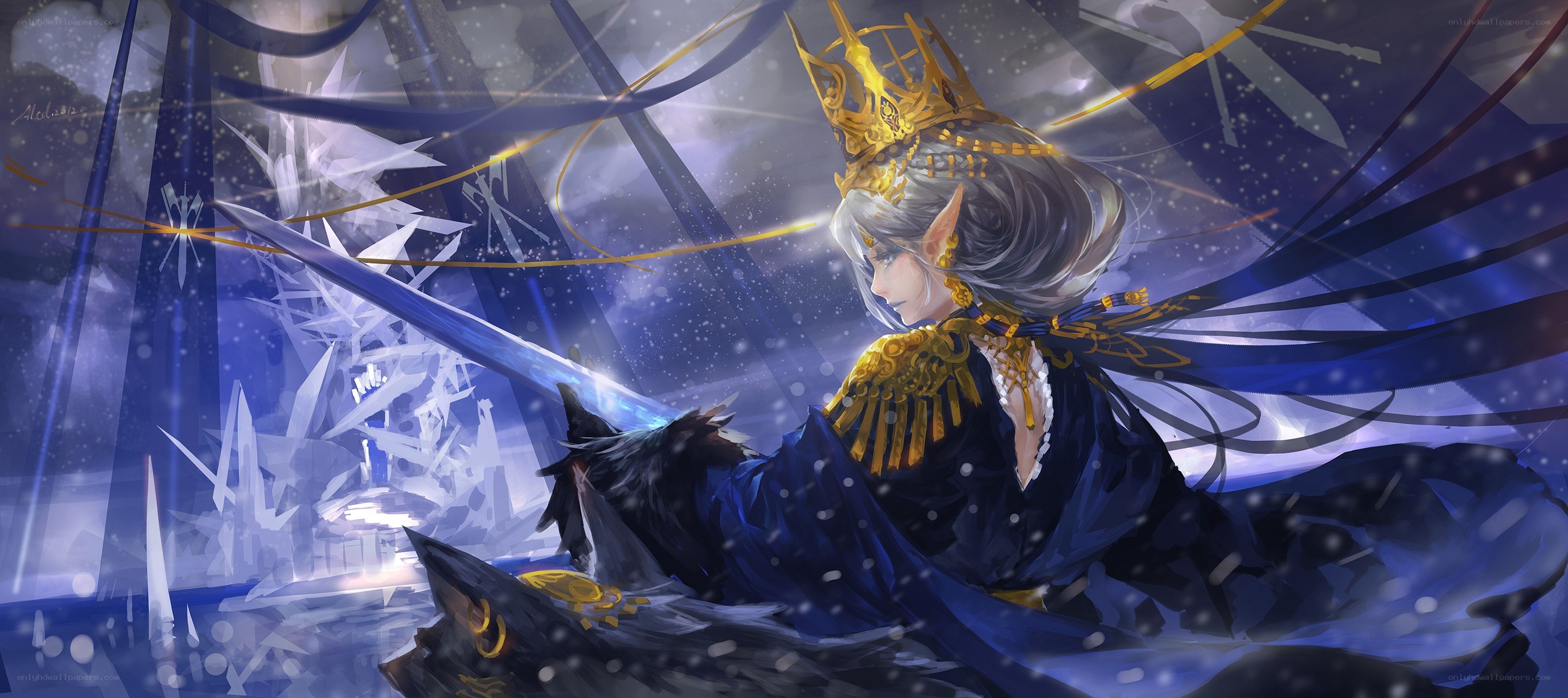 elf queen with sword
