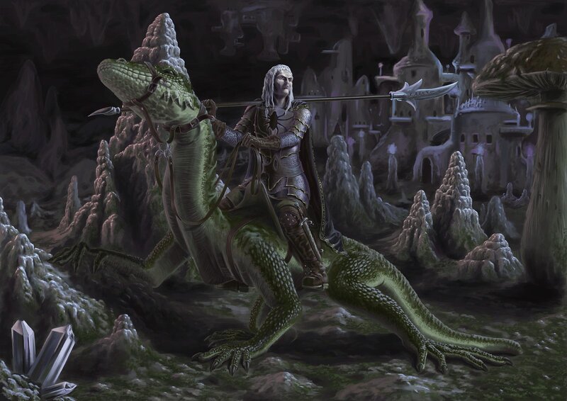 Elf Rider on Lizard