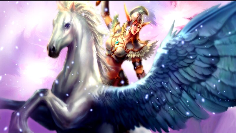 Elf Rider with Winged Horse