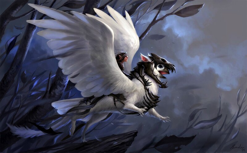 Elf Riding Griffin