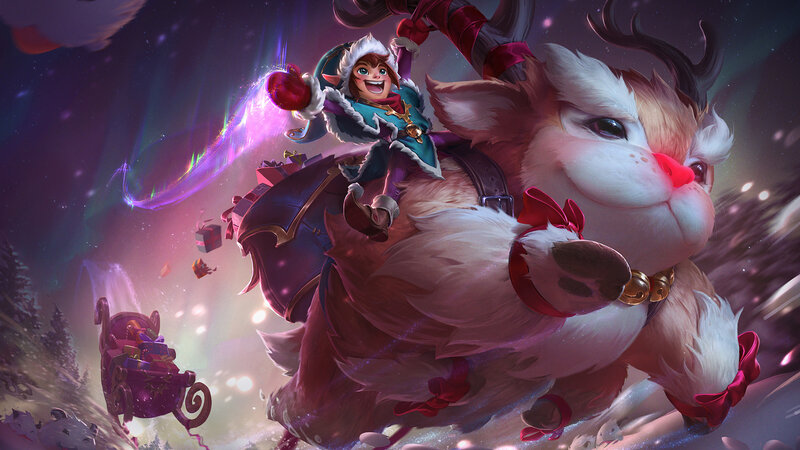 Elf Riding Reindeer — Purple