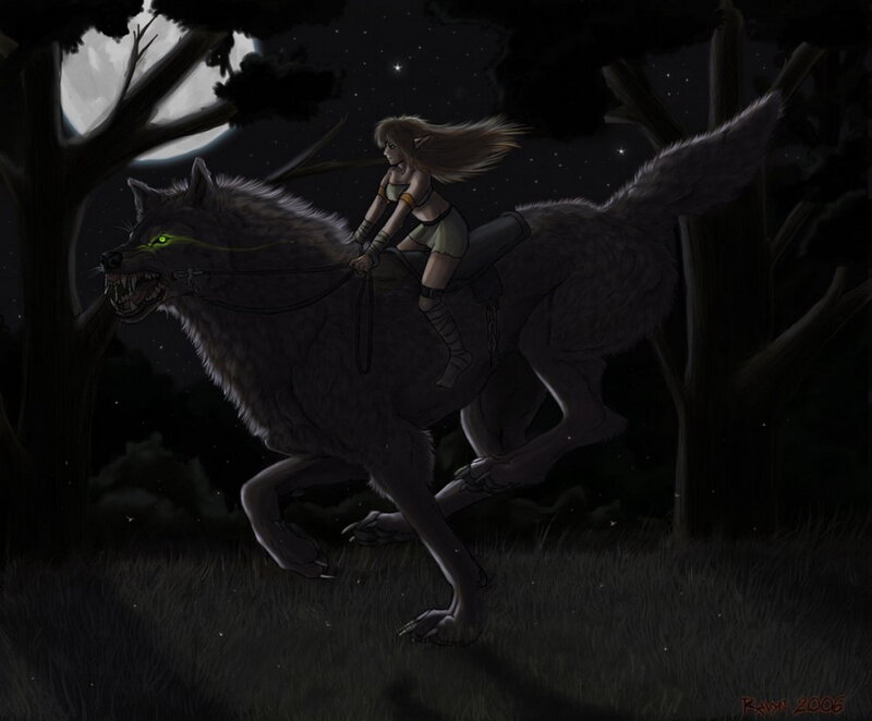 Elf Riding Wolf