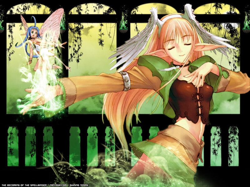 elf spellcaster with fairy companion