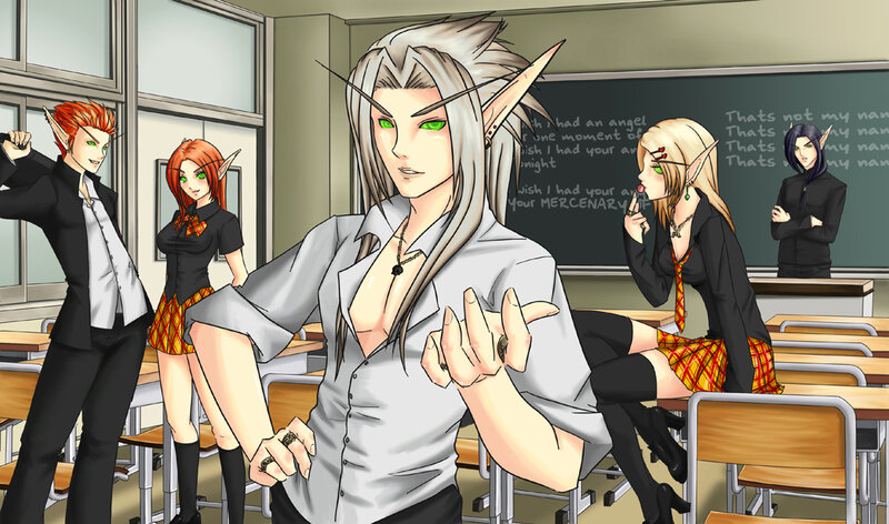 elf students in a classroom