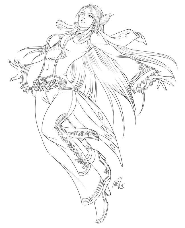 elf warrior character design