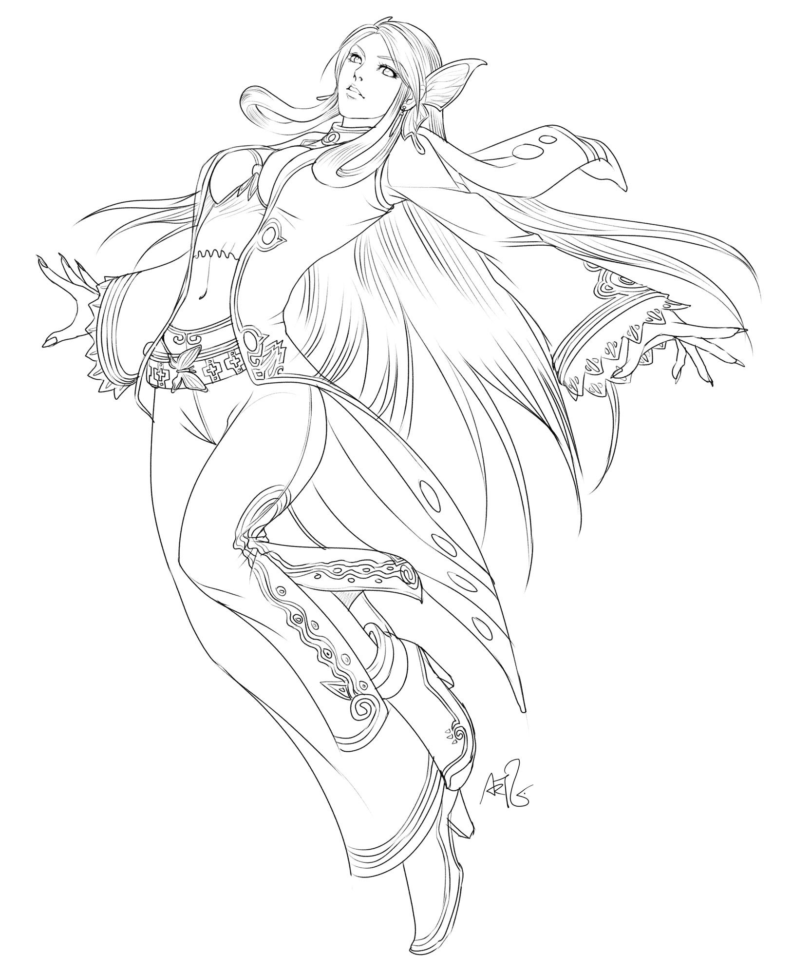 elf warrior character design