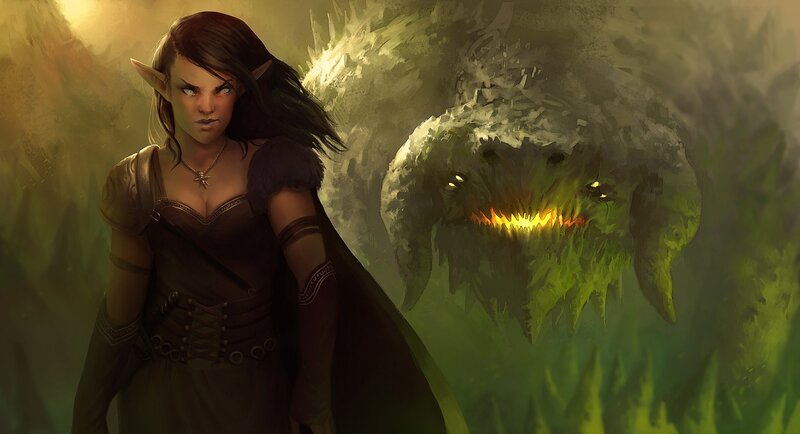 Elf Warrior Facing Monster