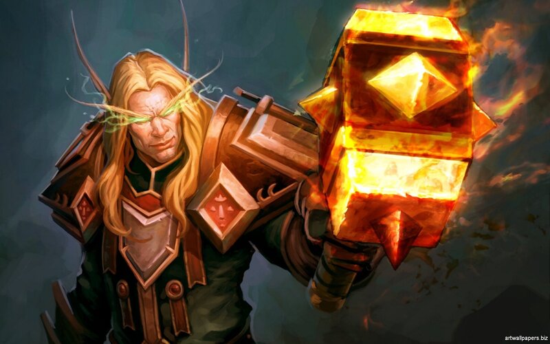 Elf Warrior Holding Hammer