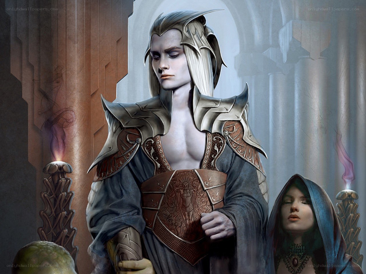elf warrior in a cathedral