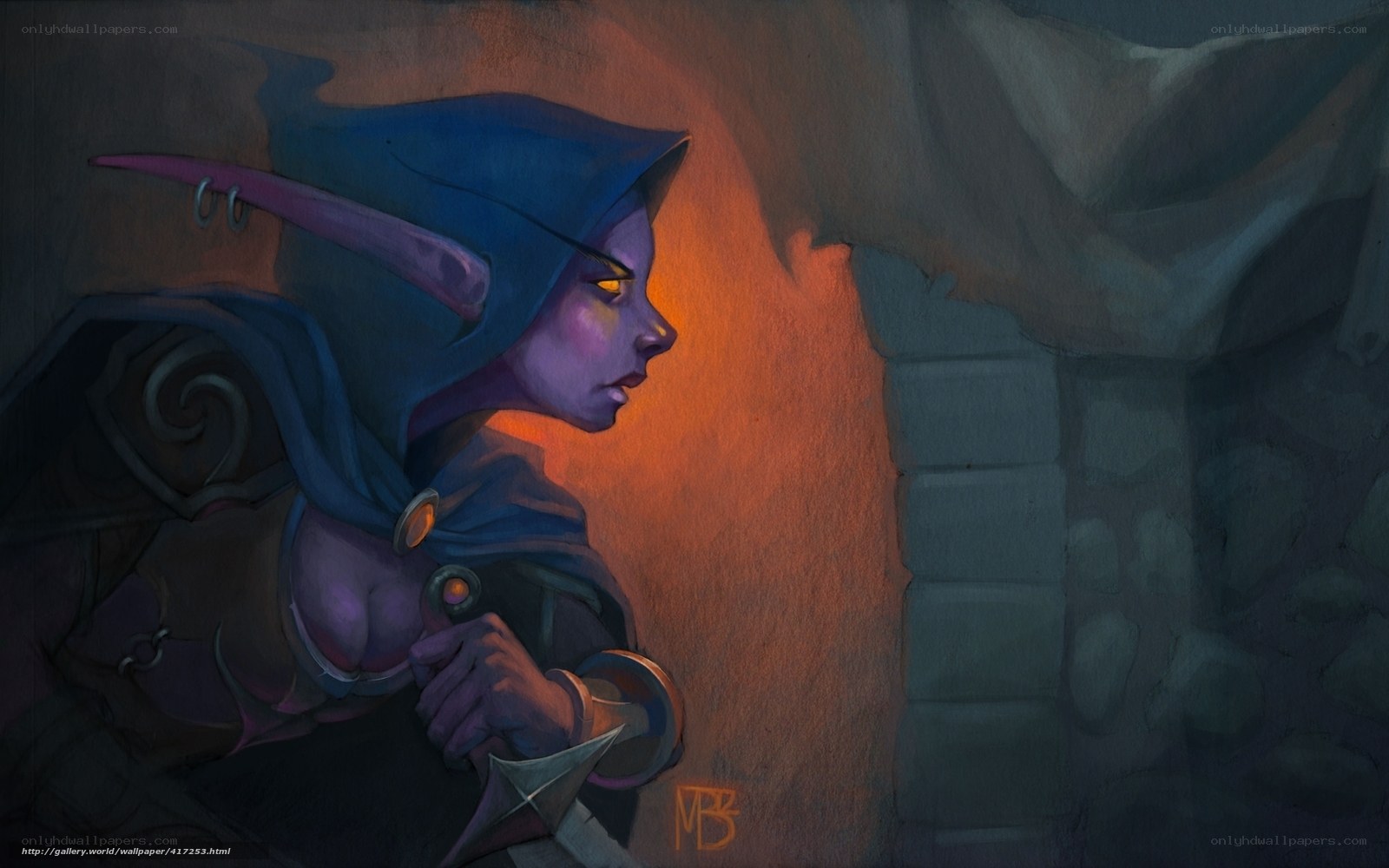 elf warrior in a cave