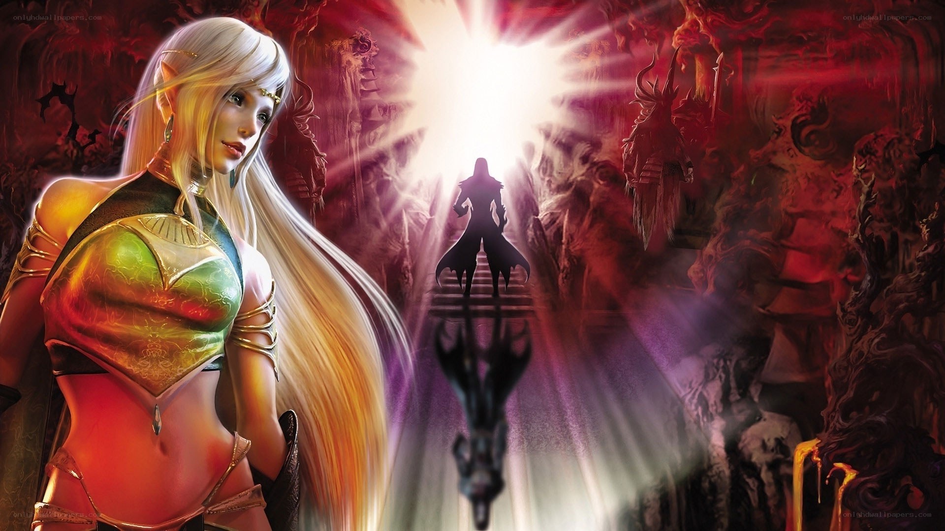 elf warrior in a dark realm