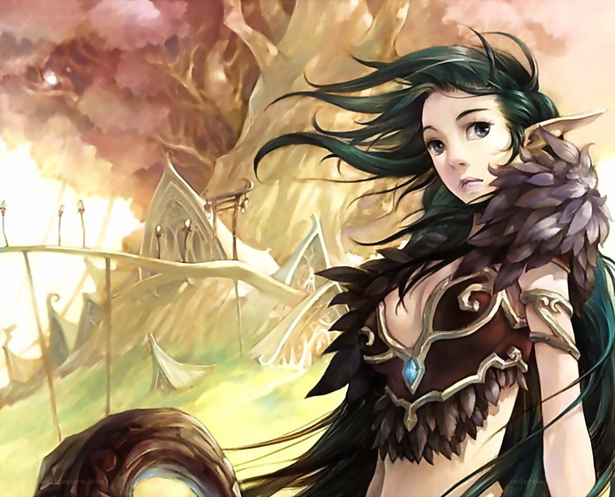 elf warrior in a fantasy landscape