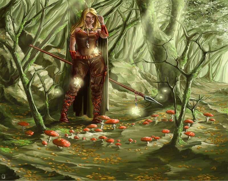 elf warrior in a forest