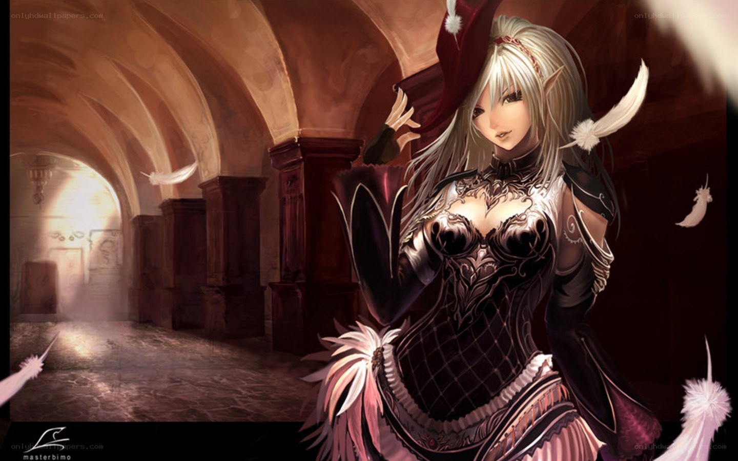 elf warrior in a grand hall