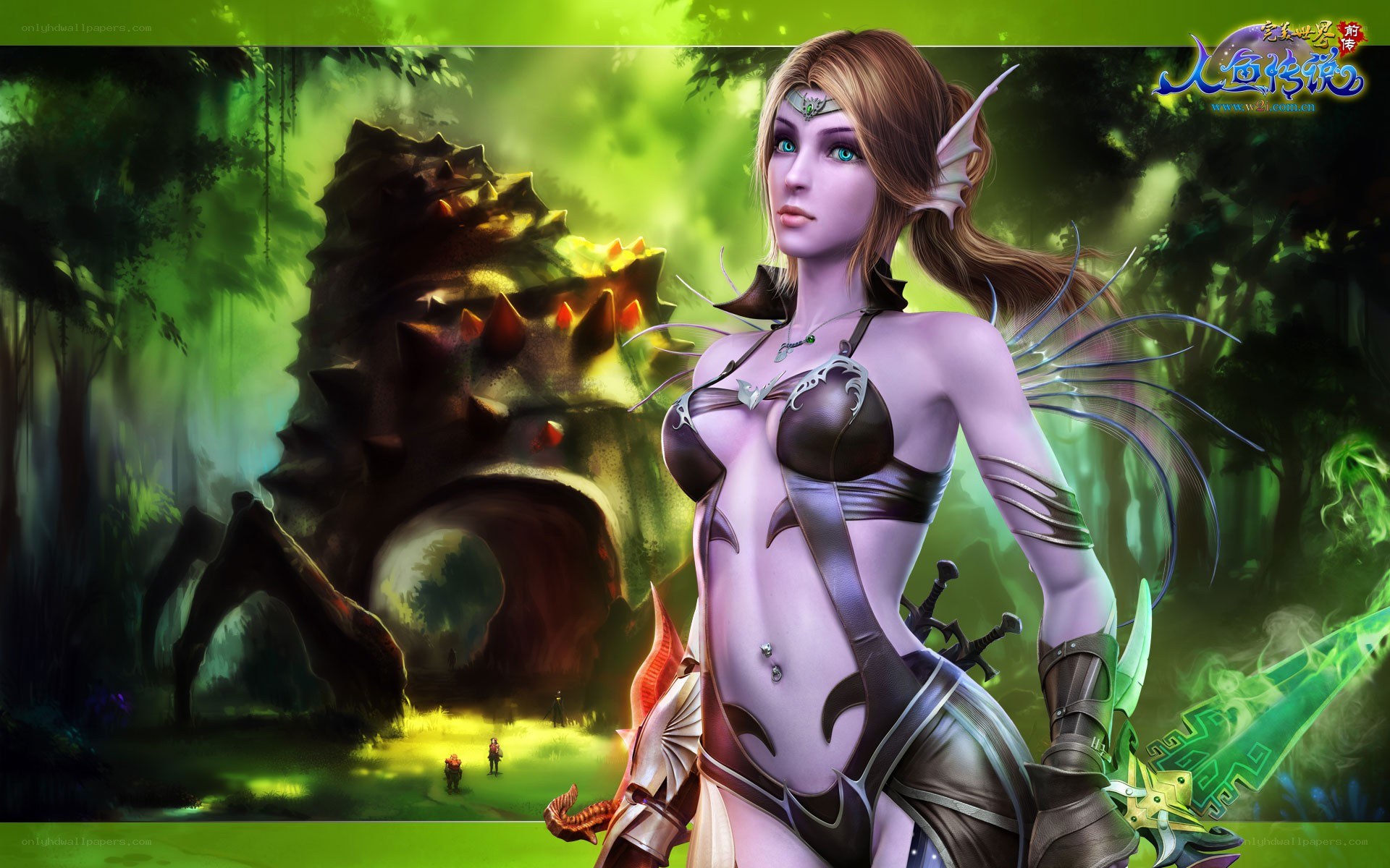 elf warrior in a mystical forest